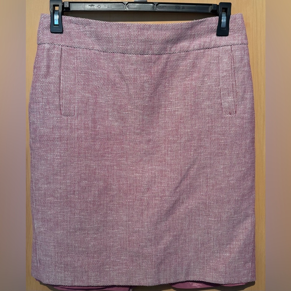 Banana Republic Mayet Pink Tweed Pencil Skirt Size 10 Welt Pockets Classic - Picture 2 of 6